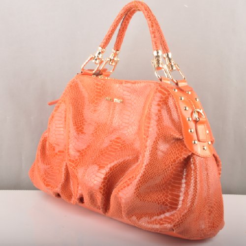 90299 Miu Miu Serpente Vene Tote Bags 90299 Arancione